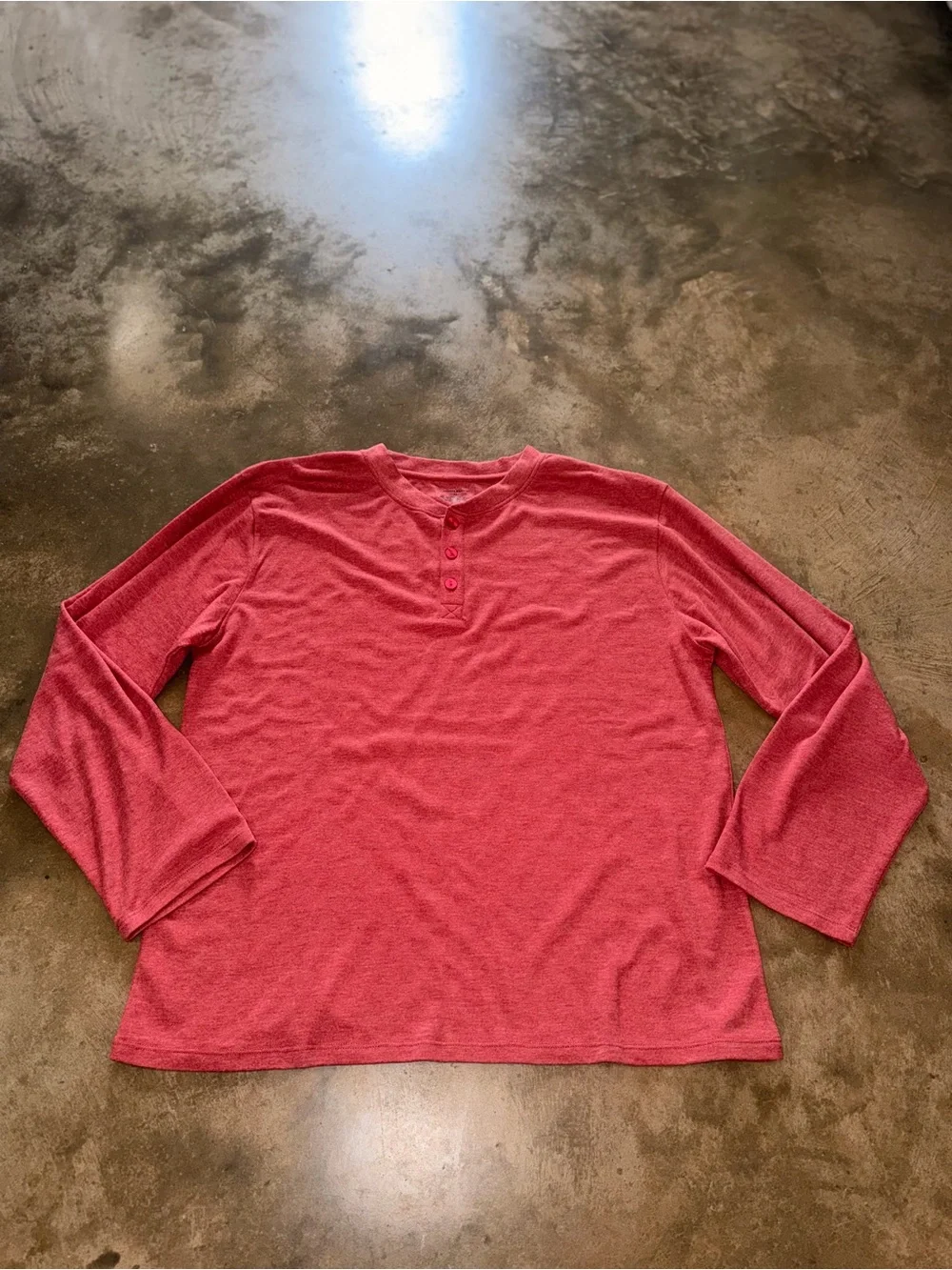 Summersalt Men’s XL Henley Long Sleeve Shirt Soft Heathered Red Casual Lounge
